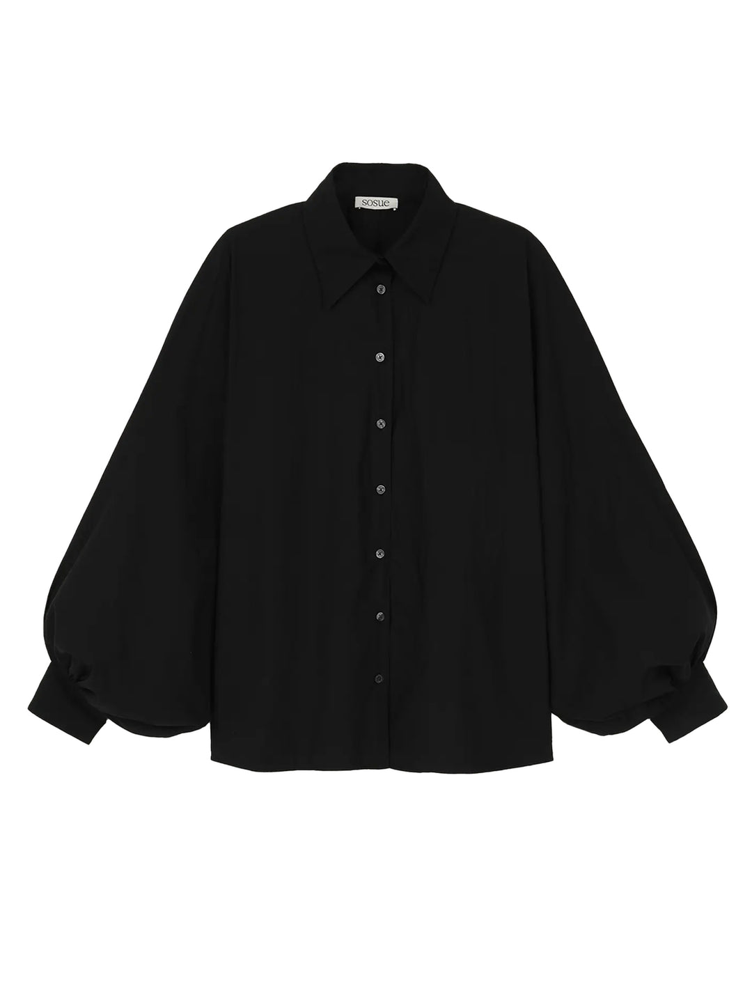 SoSUE Blouse Lange Mouw – Zwart-100% katoen-DAMES TOPS & BLOUSES-Zwart