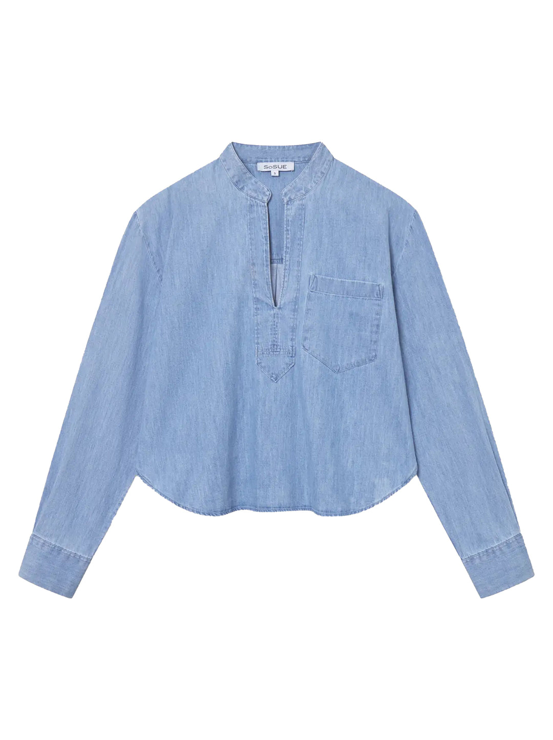 SoSUE blouse Polo Denim-100% Katoen-DAMES TOPS & BLOUSES-Blauw