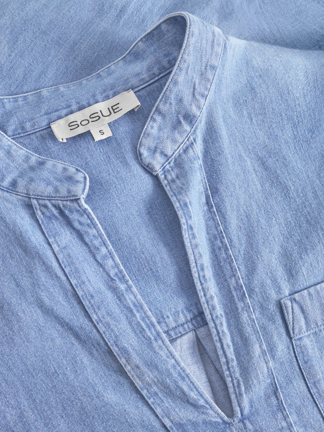 SoSUE blouse Polo Denim-100% Katoen-DAMES TOPS & BLOUSES-Blauw