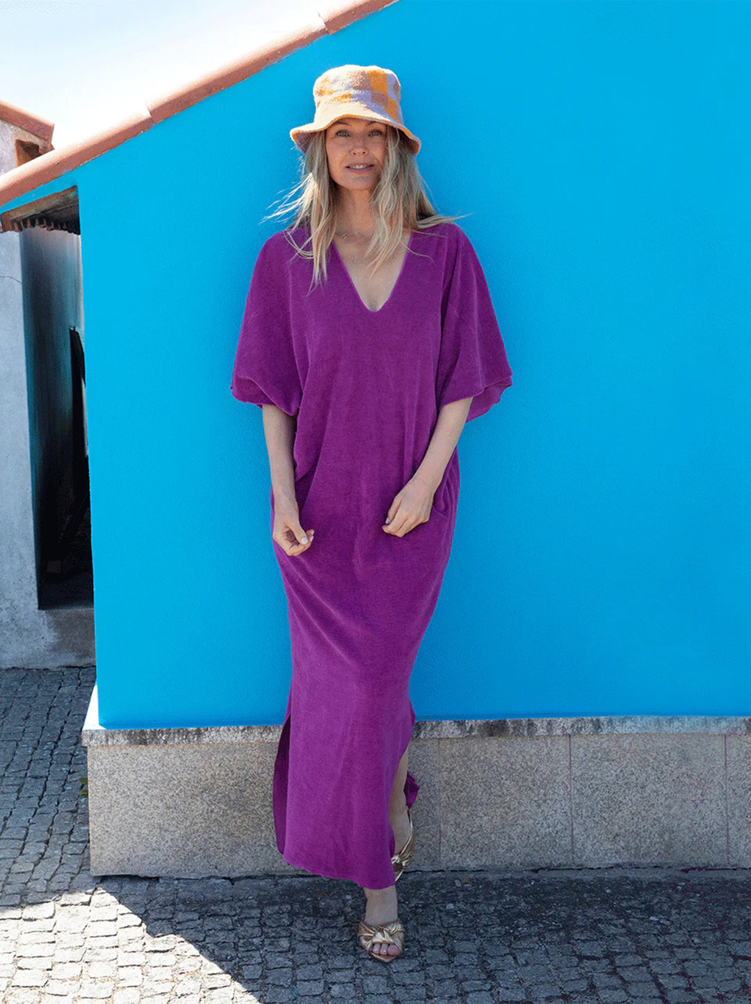 Speezys kaftan Rouge violet-100% katoen-DAMES JURKEN-Paars
