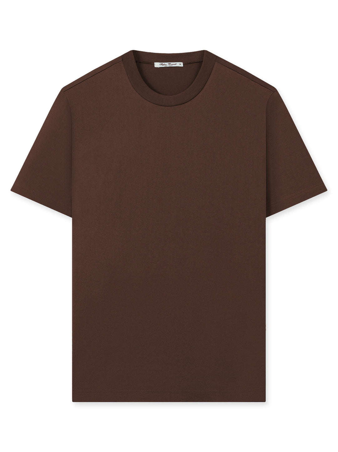 Stefan Brandt ELI SUPER 60 T-shirt – Bruin-100% katoen-HEREN POLO'S & T-SHIRTS-Bruin