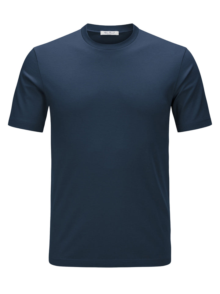 Stefan Brandt T-shirt ELI SUPER 60 blauw-100% Katoen-HEREN POLO'S & T-SHIRTS-Blauw