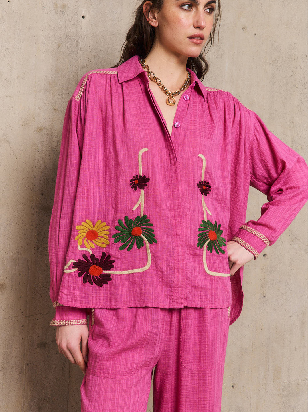 Stella Forest blouse Augustine-65% Katoen<br />35% Viscose-DAMES TOPS & BLOUSES-Roze