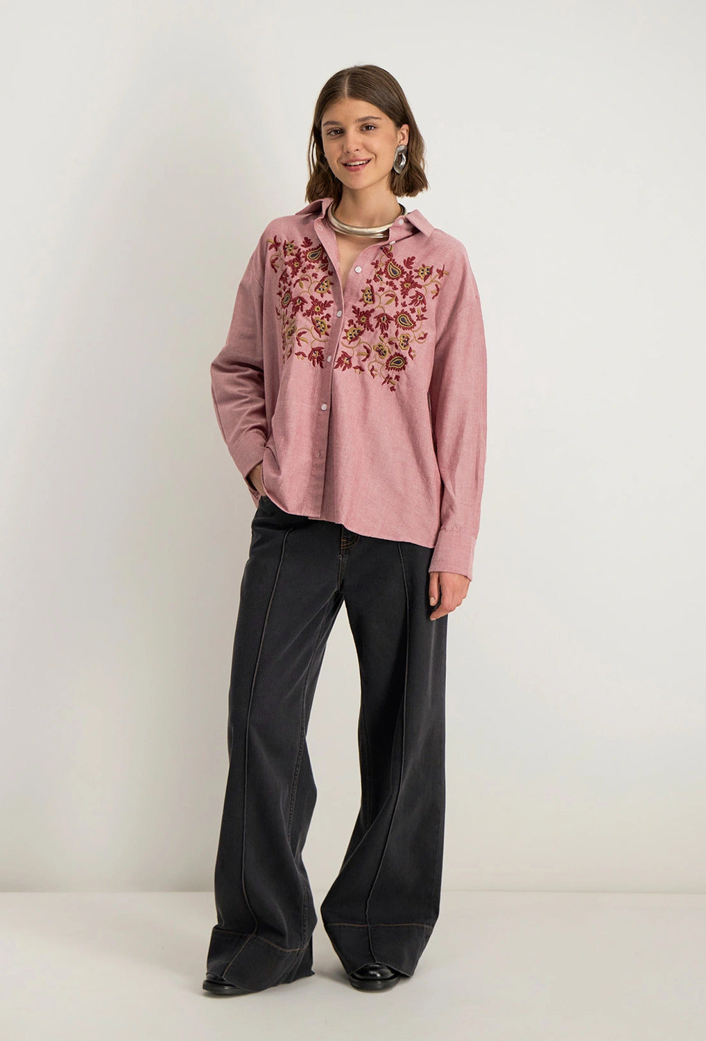 Stella Forest Blouse Lange Mouw – Rood-100% katoen-DAMES TOPS & BLOUSES-Rood