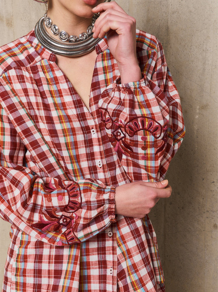 Stella Forest blouse Petra bordeaux-100% Katoen-DAMES TOPS & BLOUSES-Rood