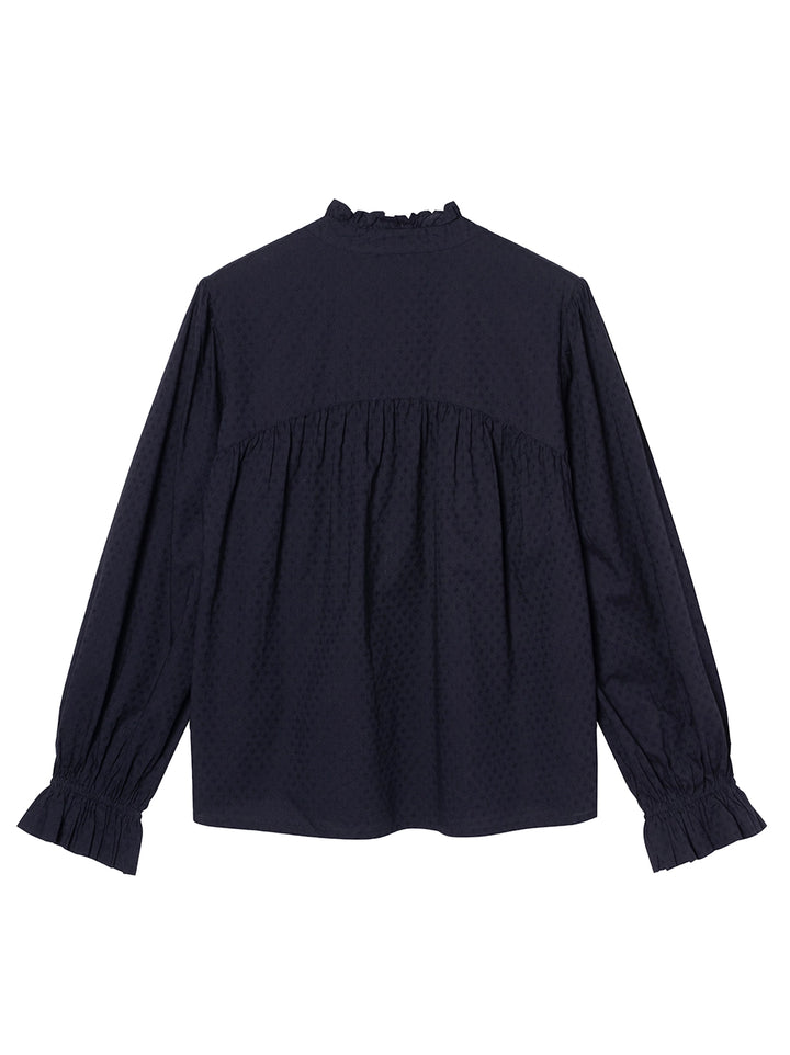 Stella Forest Hesme Blouse – Blauw-60% katoen, 40% viscose-DAMES TOPS & BLOUSES-Blauw