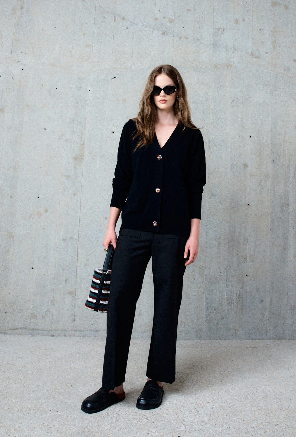 Stella Forest KATIE merino vest met zakken-100% merino wool-DAMES TRUIEN & VESTEN-Zwart