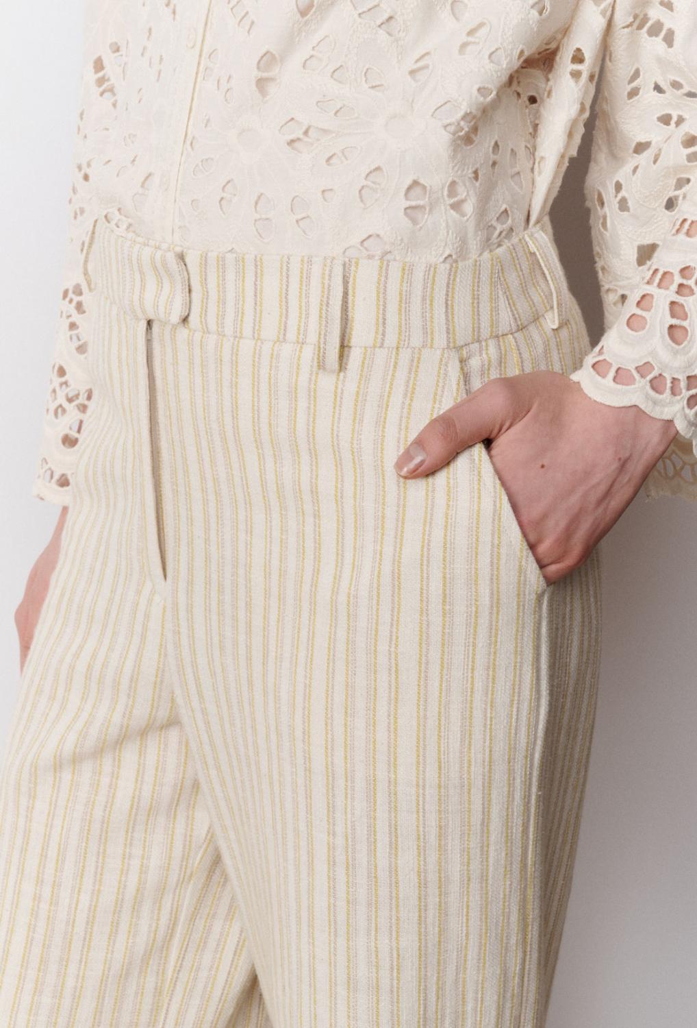 Stella Forest MATHILDA-42% katoen, 36% katoen, 20% polyester, 2% overige-DAMES BROEKEN-Geel