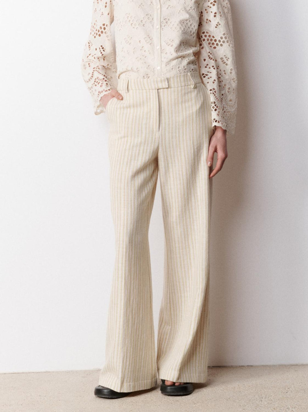 Stella Forest MATHILDA-42% katoen, 36% katoen, 20% polyester, 2% overige-DAMES BROEKEN-Geel