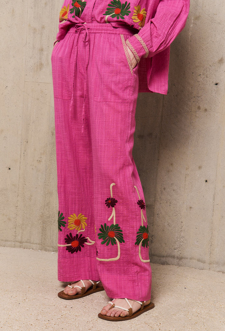 Stella Forest pantalon Augustine-65% Katoen<br />35% Viscose-DAMES BROEKEN-Roze