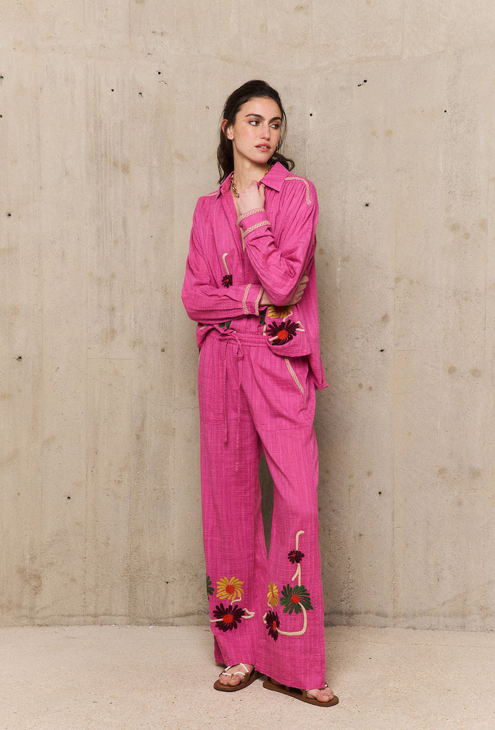 Stella Forest pantalon Augustine-65% Katoen<br />35% Viscose-DAMES BROEKEN-Roze