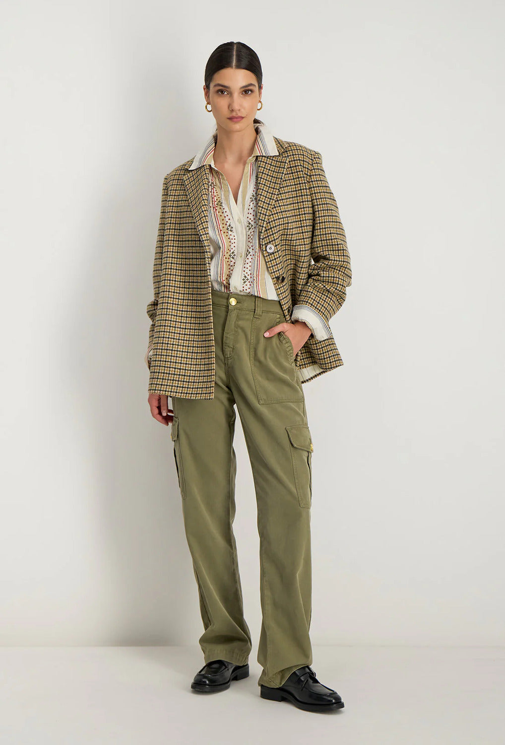 Stella Forest Wollen Blazer – Geel-70% wol, 15% polyester, 10% polyamide, 5% AF-DAMES BLAZERS & GILETS-Geel