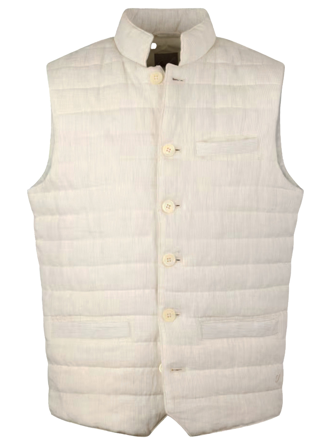 Stenströms Bodywarmer – Beige-Buitenstof: 100% linnen<br />Voering: 100% nylon-HEREN JASSEN & JACKS-Beige