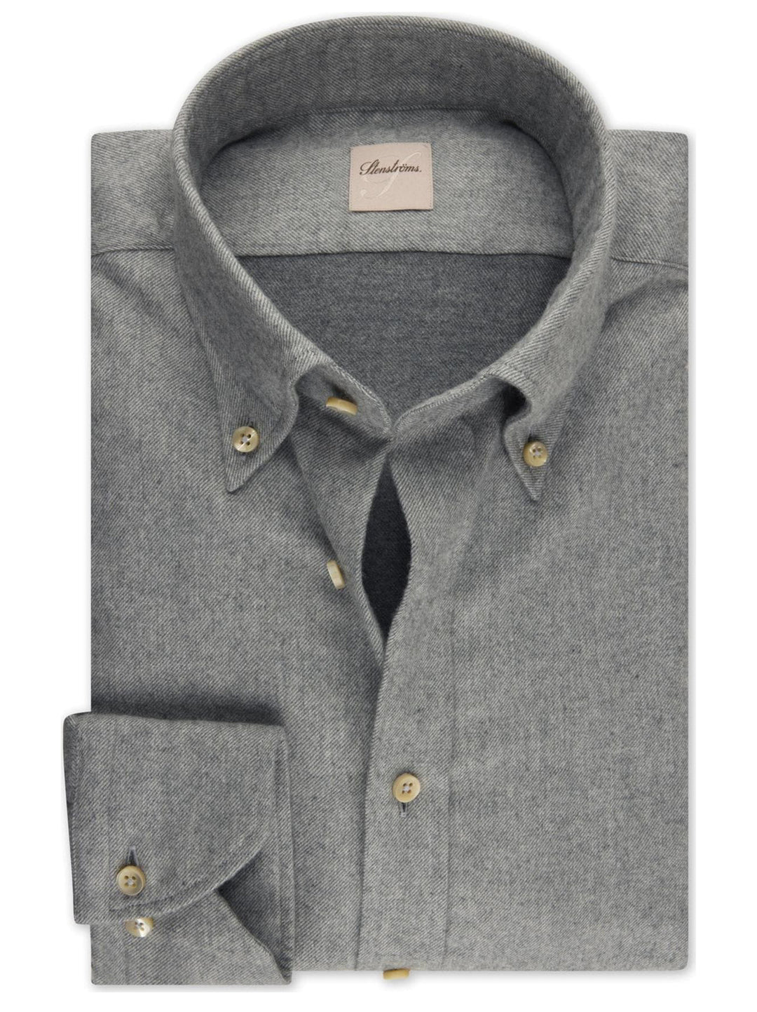 Stenströms Casual Overhemd Regular Fit – Grijs-100% katoen-HEREN SHIRTS-Grijs