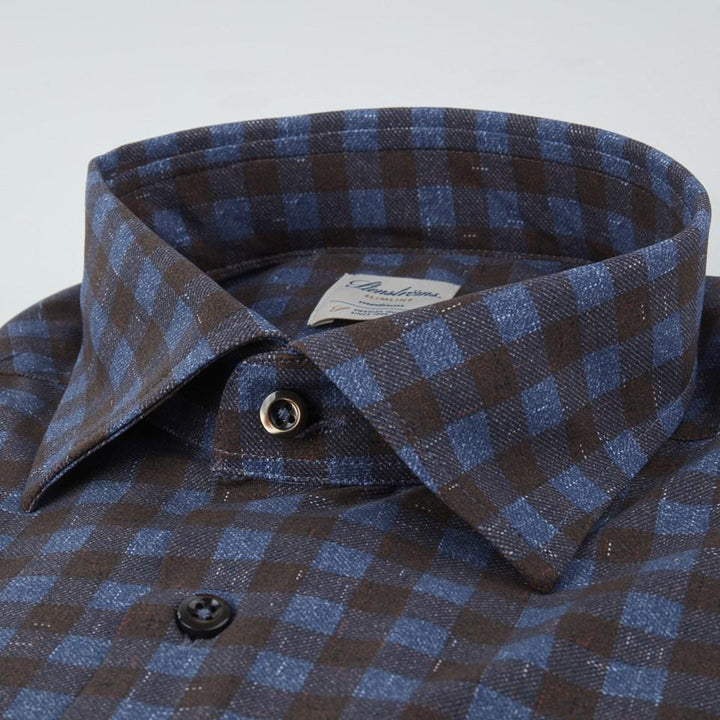 Stenstroms casual shirt-73% polyamide, 27% elasthaan-HEREN SHIRTS-Blauw