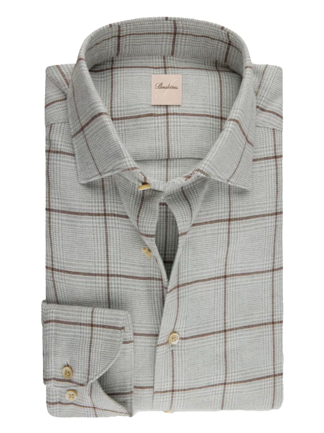 Stenströms Casual Shirt Regular Fit – Grijs-100% katoen-HEREN SHIRTS-Grijs