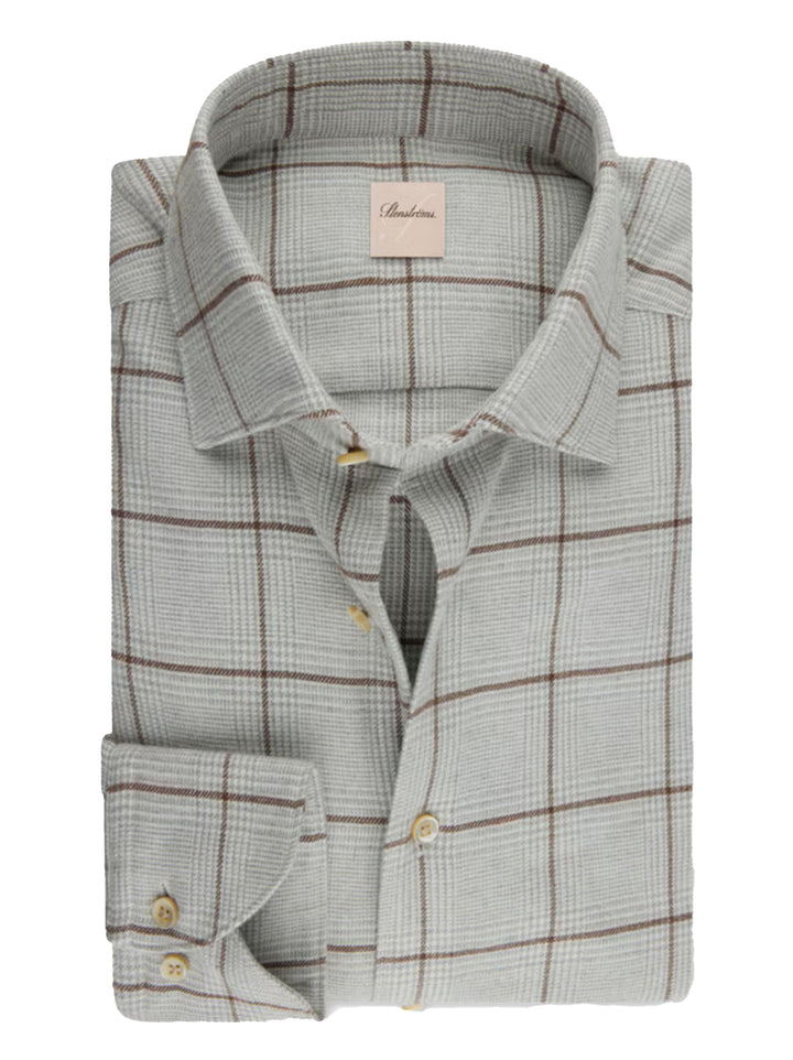 Stenströms Casual Shirt Regular Fit – Grijs-100% katoen-HEREN SHIRTS-Grijs