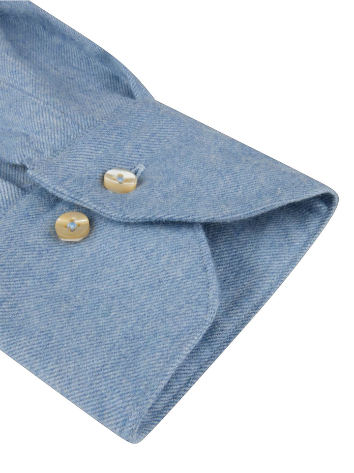 Stenströms Flanellen Overhemd Regular Fit – Blauw-100% katoen-HEREN SHIRTS-Blauw