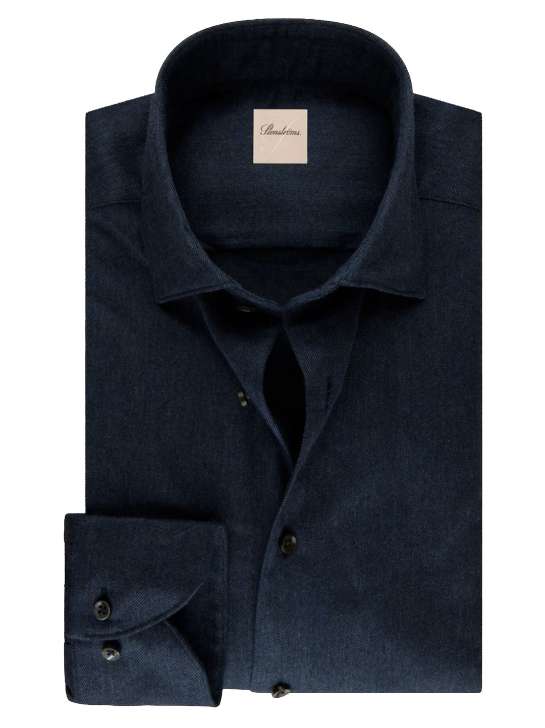 Stenströms Flanellen Overhemd Regular Fit – Blauw-100% katoen-HEREN SHIRTS-Blauw