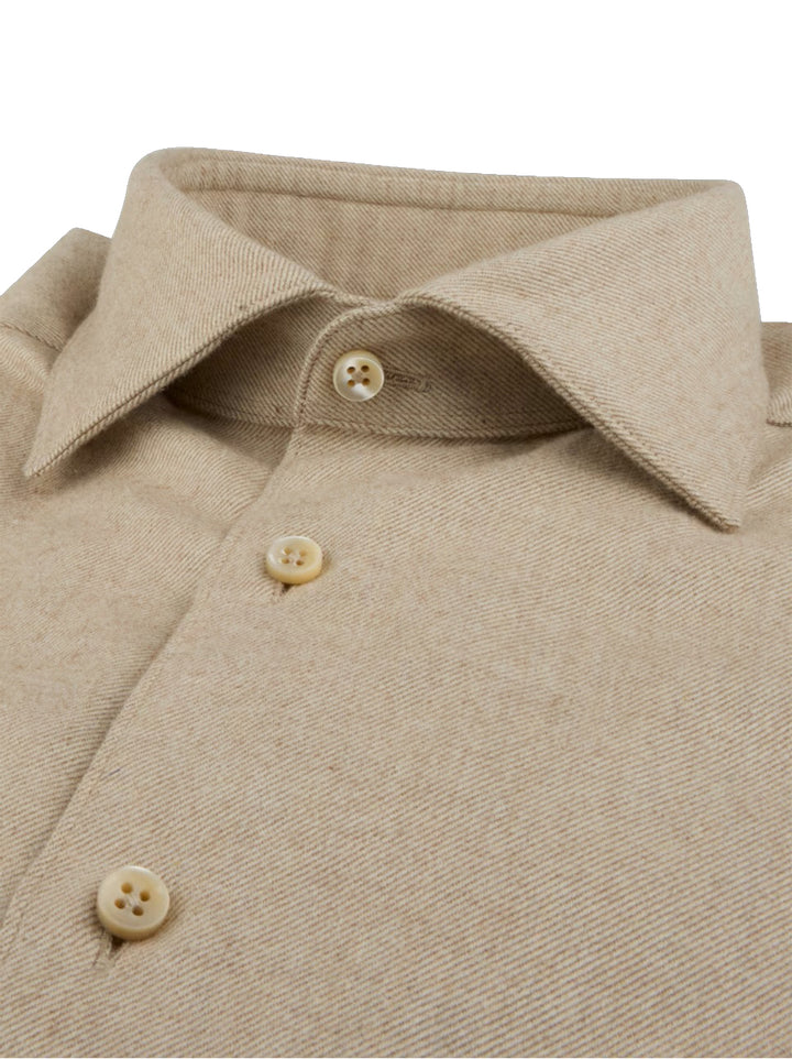 Stenströms Flanellen Overhemd Regular Fit – Bruin-100% katoen-HEREN SHIRTS-Bruin