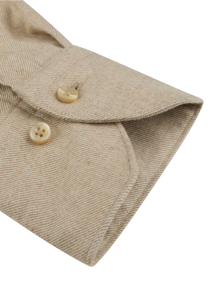 Stenströms Flanellen Overhemd Regular Fit – Bruin-100% katoen-HEREN SHIRTS-Bruin