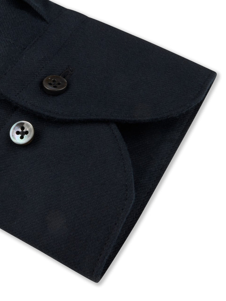 Stenströms Flanellen Overhemd Regular Fit – Zwart-100% katoen-HEREN SHIRTS-Zwart