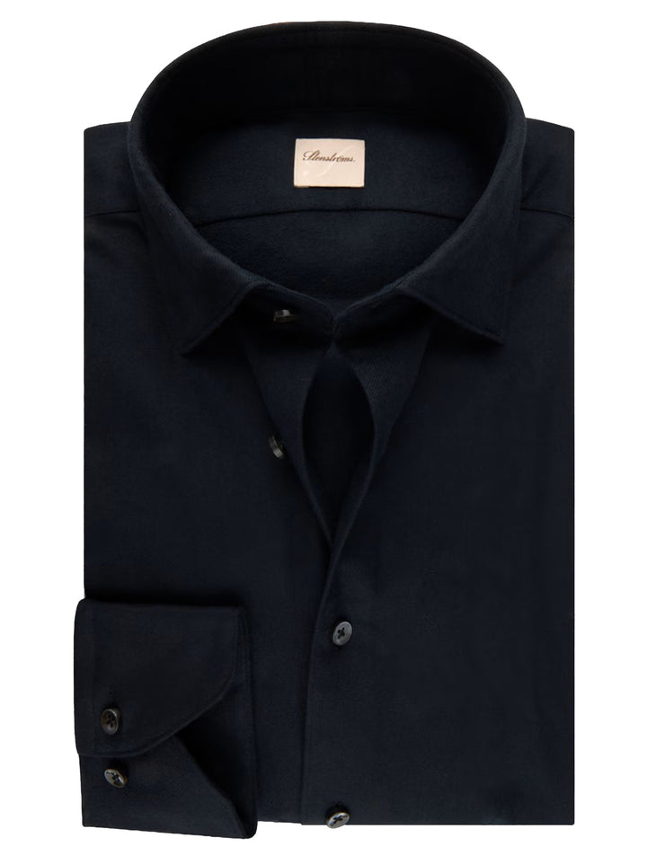 Stenströms Flanellen Overhemd Regular Fit – Zwart-100% katoen-HEREN SHIRTS-Zwart