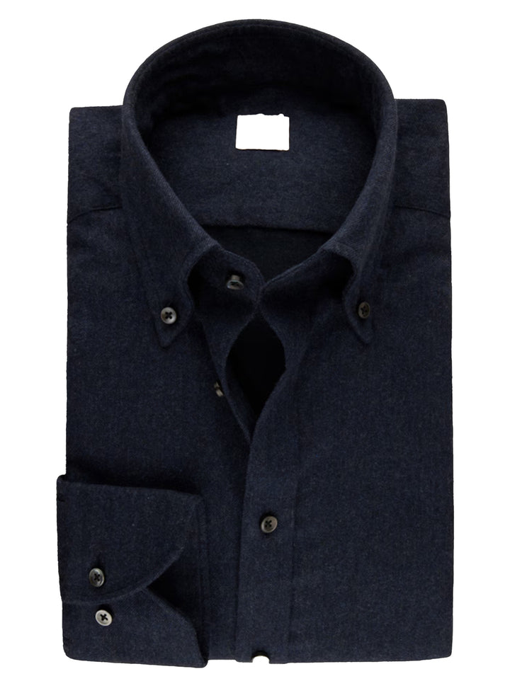Stenströms Flanellen Regular Fit Shirt – Blauw-100% katoen-HEREN SHIRTS-Blauw