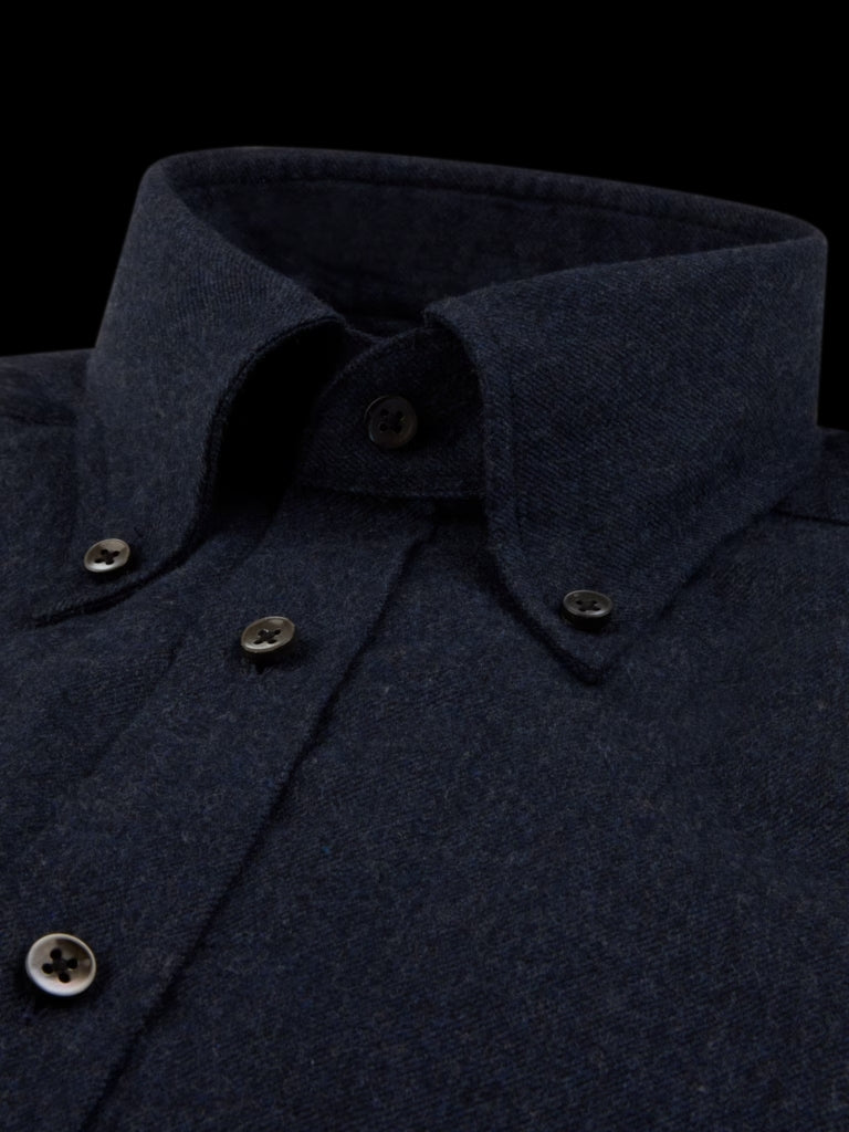 Stenströms Flanellen Regular Fit Shirt – Blauw-100% katoen-HEREN SHIRTS-Blauw