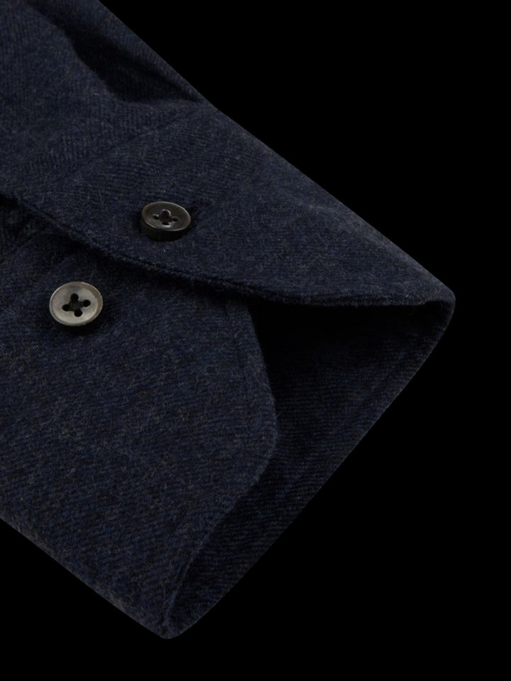 Stenströms Flanellen Regular Fit Shirt – Blauw-100% katoen-HEREN SHIRTS-Blauw