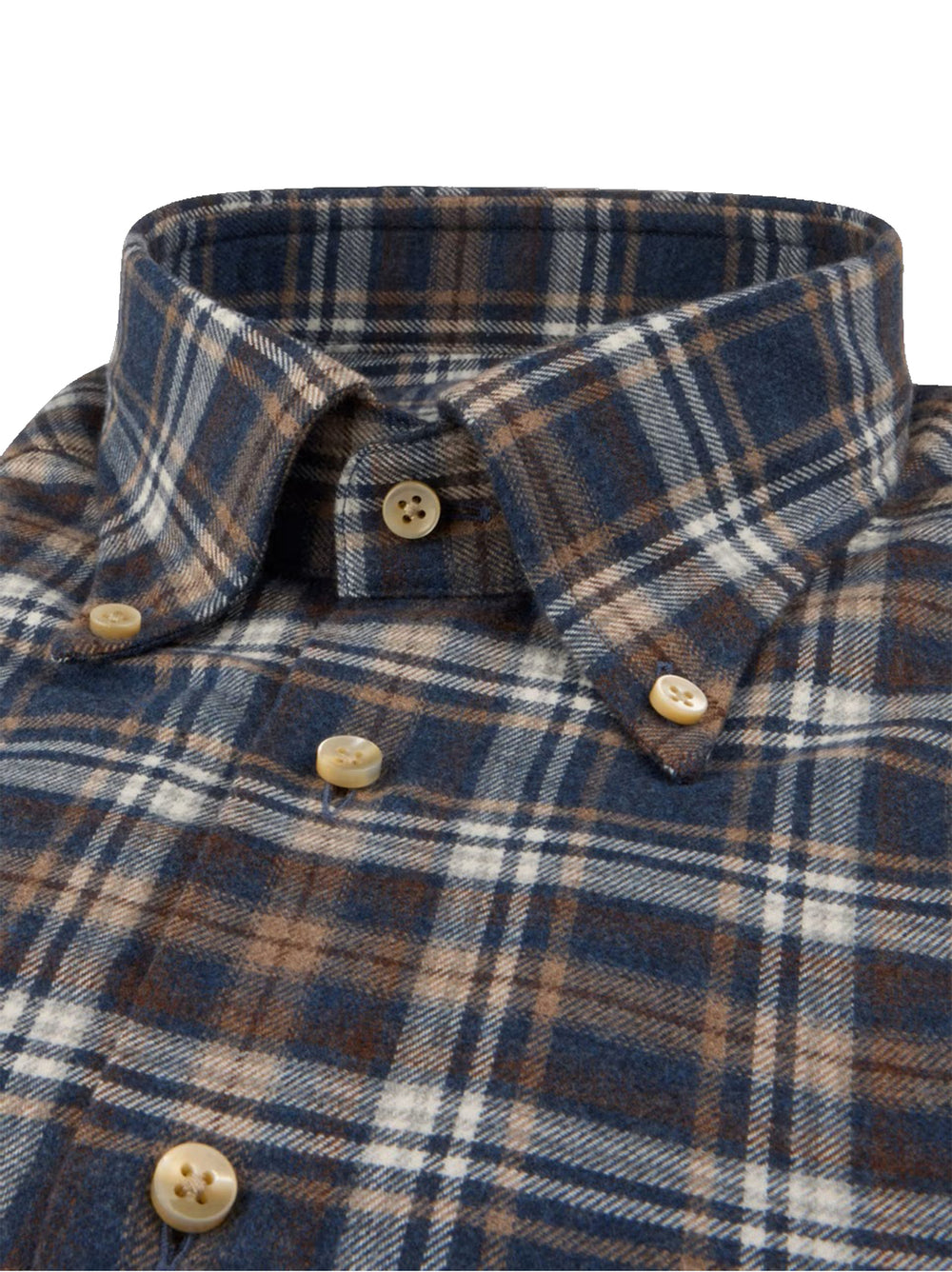 Stenströms Flanellen Ruitshirt Regular Fit – Blauw-100% katoen-HEREN SHIRTS-Blauw