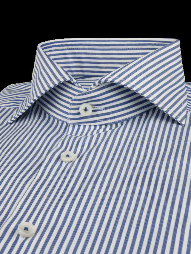 Stenstroms gestreept Slimline shirt -100% katoen-HEREN SHIRTS-Blauw