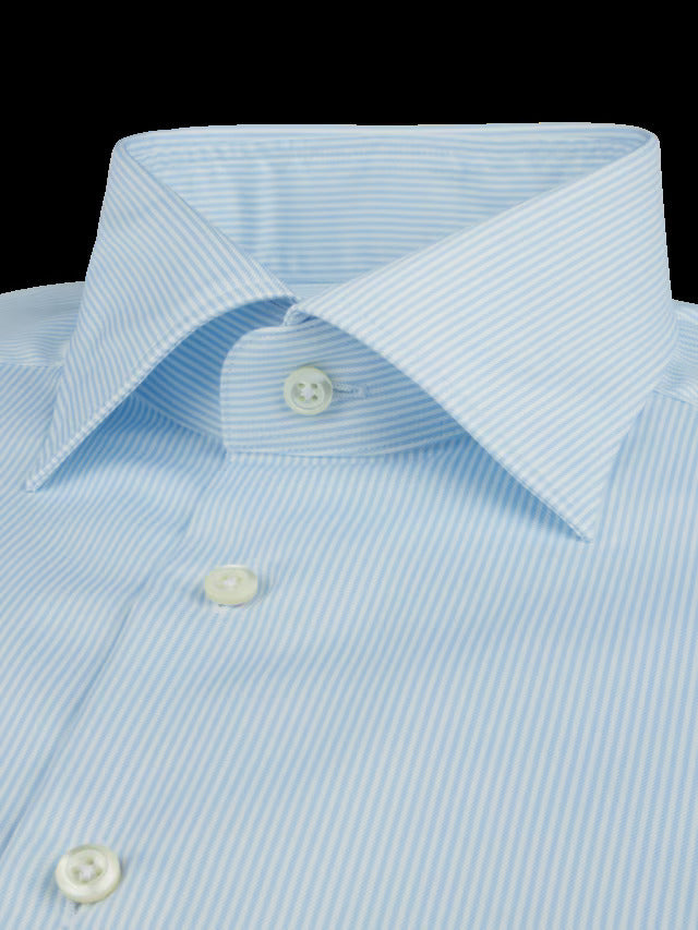 Stenstroms gestreept twill shirt Slimline-Katoen Tweevoudig 100%.-HEREN SHIRTS-Blauw