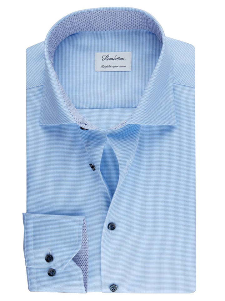 Stenstroms jersey slim line-100% katoen-HEREN SHIRTS-Blauw