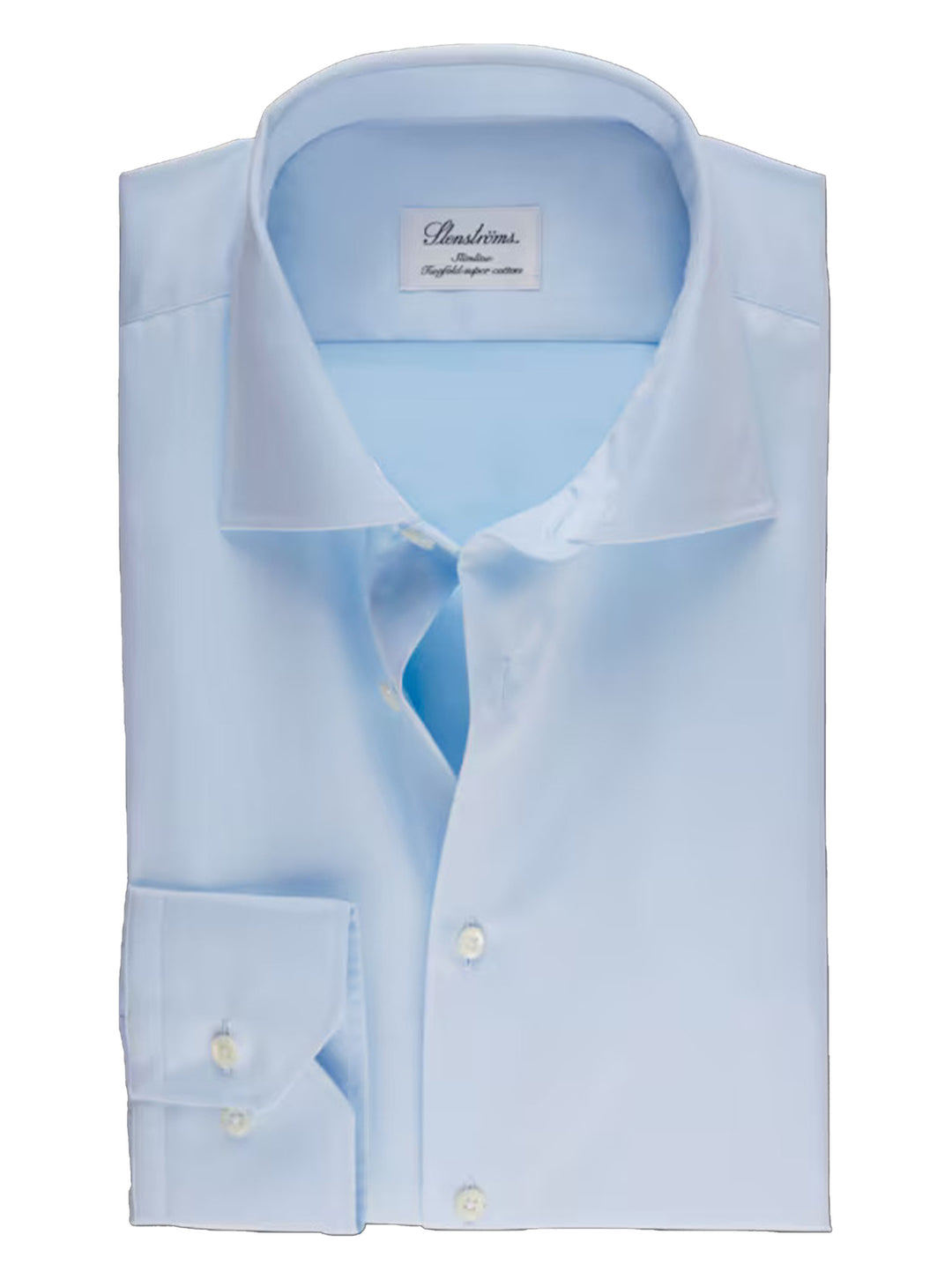 Stenstroms lichtblauw Slimline shirt-100% katoen-HEREN SHIRTS-Blauw