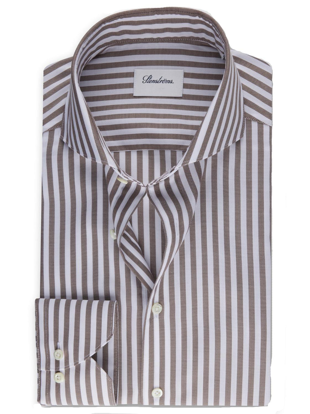 Stenstroms lichtbruin shirt-100% katoen-HEREN SHIRTS-Bruin