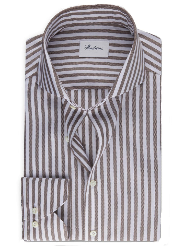 Stenstroms lichtbruin shirt-100% katoen-HEREN SHIRTS-Bruin