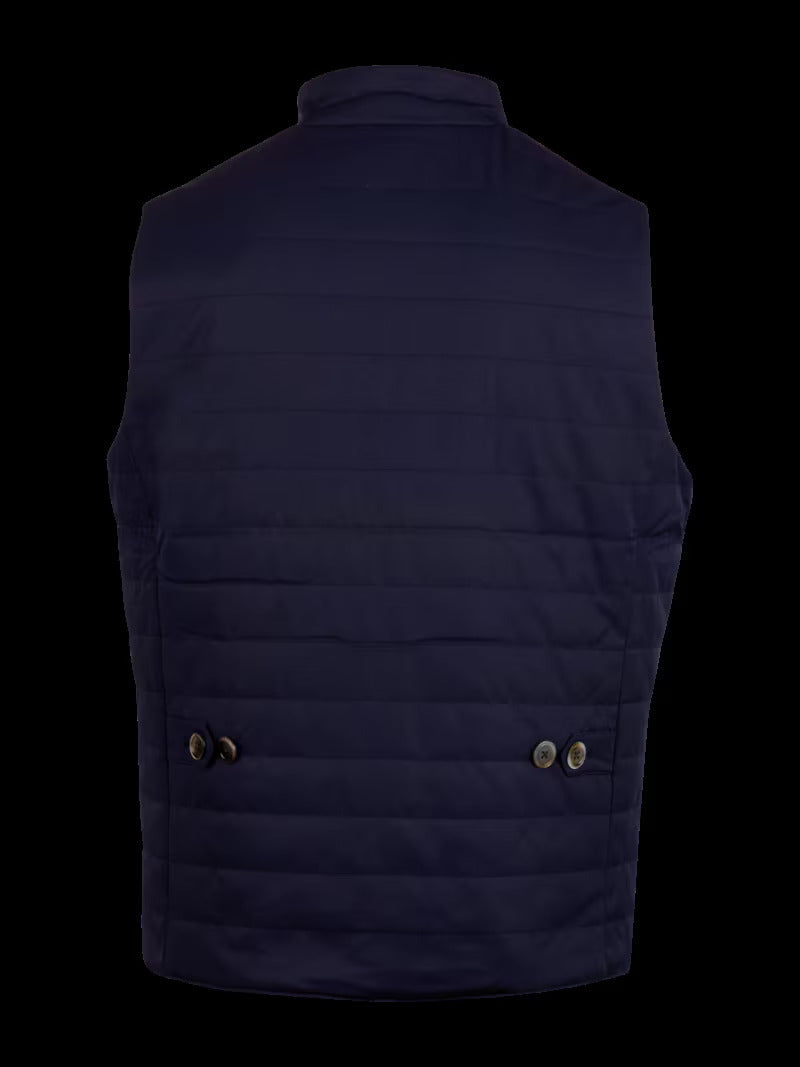 Stenströms lichtgewicht bodywarmer-55% linnen, 45% katoen-HEREN JASSEN & JACKS-Blauw