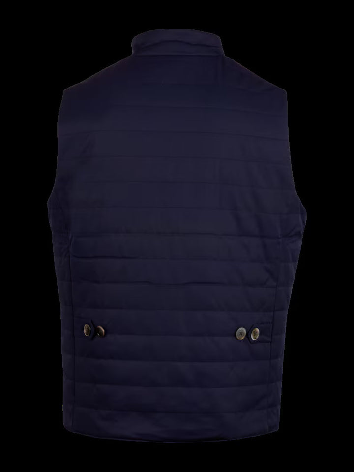 Stenströms lichtgewicht bodywarmer-55% linnen, 45% katoen-HEREN JASSEN & JACKS-Blauw