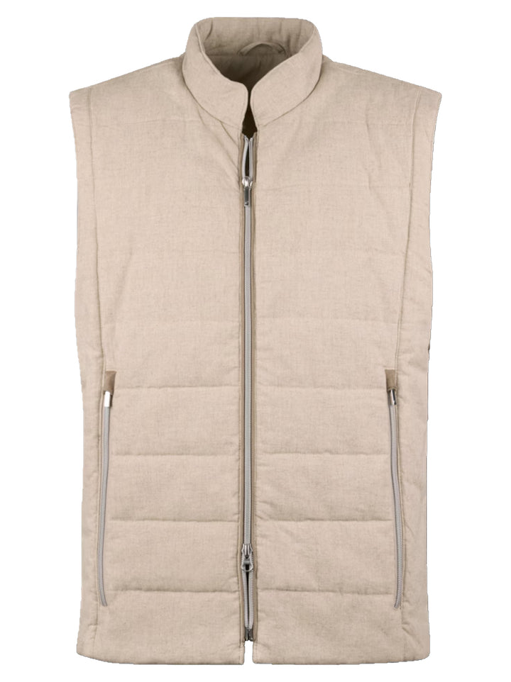 Stenströms linnen bodywarmer-Linnen 100%. Polyester 100%.-HEREN JASSEN & JACKS-Beige