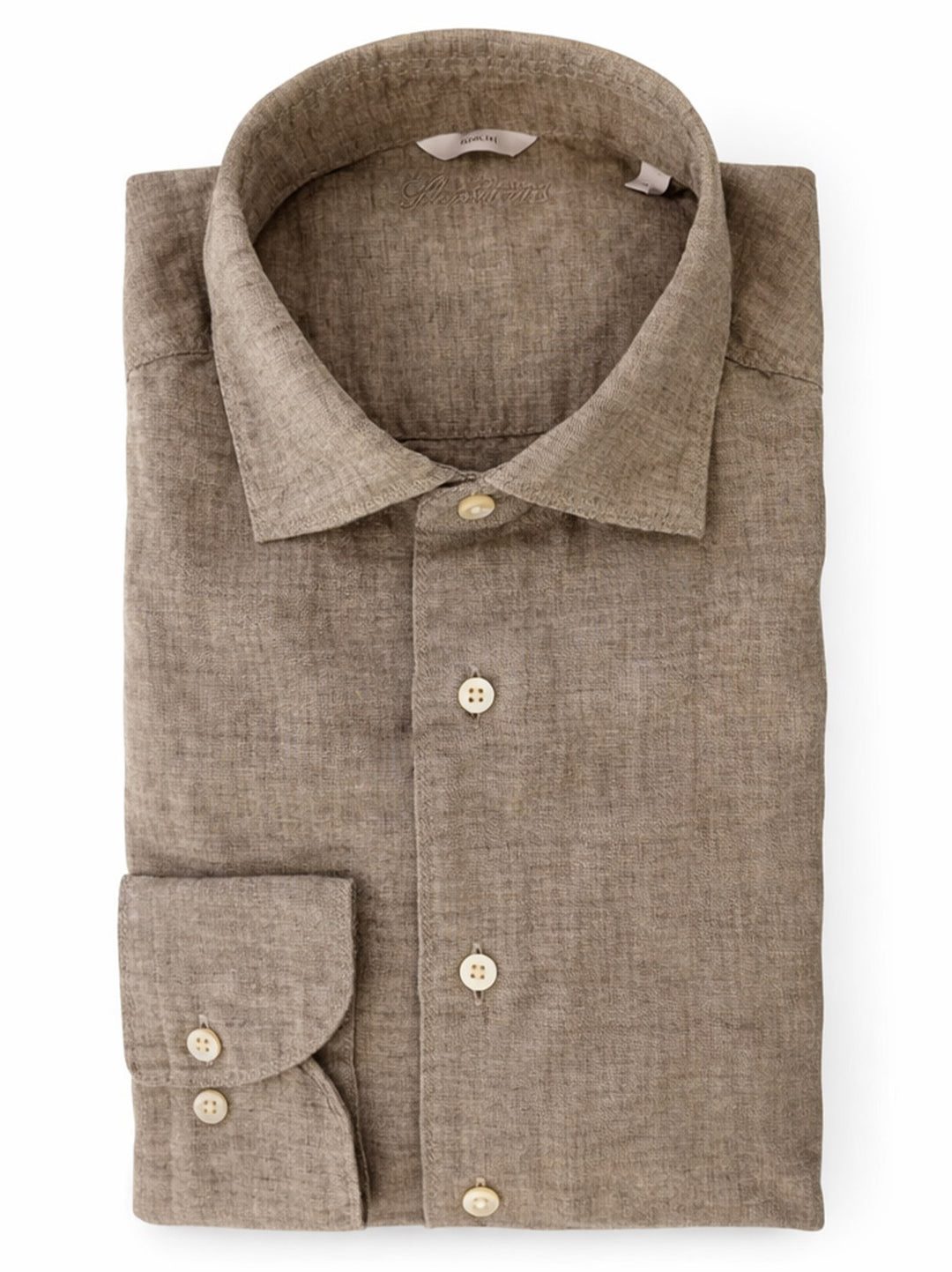 Stenströms Linnen Slimline Shirt – Beige-100% linnen-HEREN SHIRTS-Beige