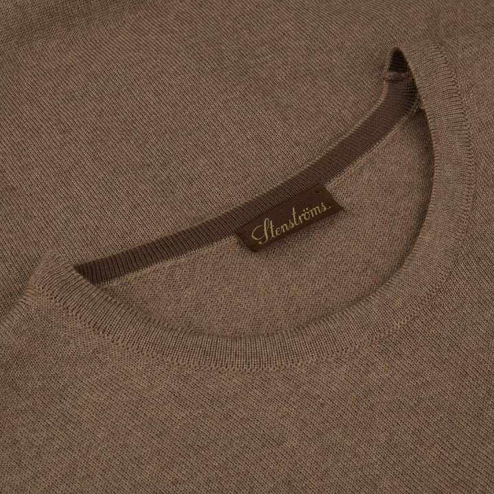 Stenstroms merino ronde hals-100% wol-HEREN TRUIEN & VESTEN-Bruin