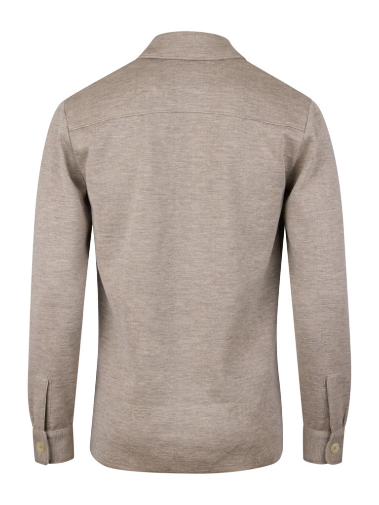 Stenströms Merino Wol Overshirt – Beige -100% merino wol-HEREN SHIRTS-Beige