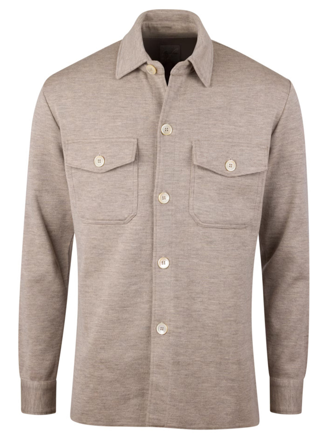 Stenströms Merino Wol Overshirt – Beige -100% merino wol-HEREN SHIRTS-Beige