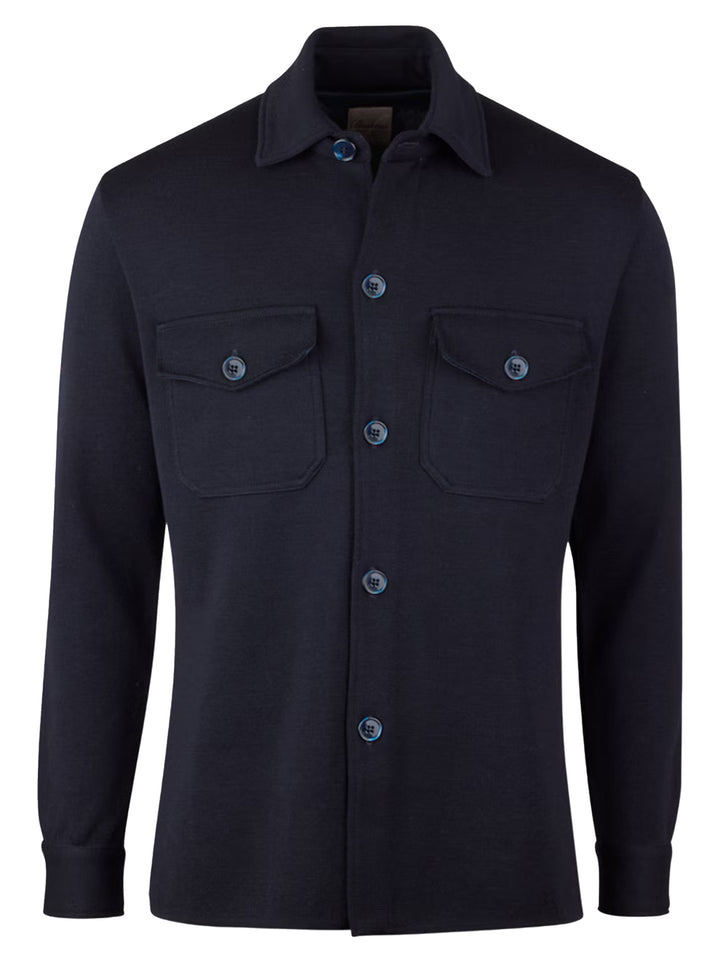 Stenströms Merino Wol Overshirt – Blauw-100% merino wol-HEREN SHIRTS-Blauw