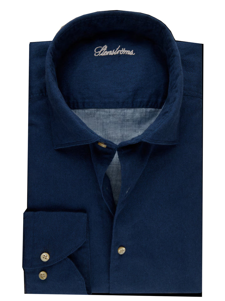 Stenströms Oxford Slimline Shirt – Navy-100% katoen-HEREN SHIRTS-Blauw