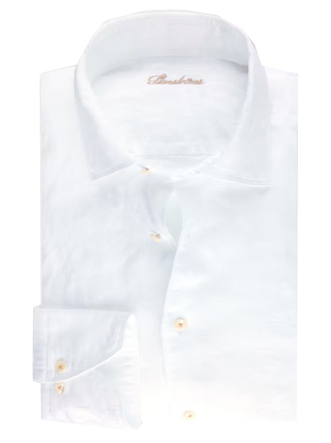 Stenströms Regular Fit (Fitted Body) Shirt – Wit-100% linnen-HEREN SHIRTS-Wit