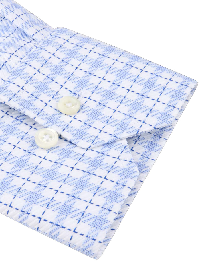 Stenströms Regular Fit Ruit Overhemd – Blauw-100% katoen-HEREN SHIRTS-Blauw