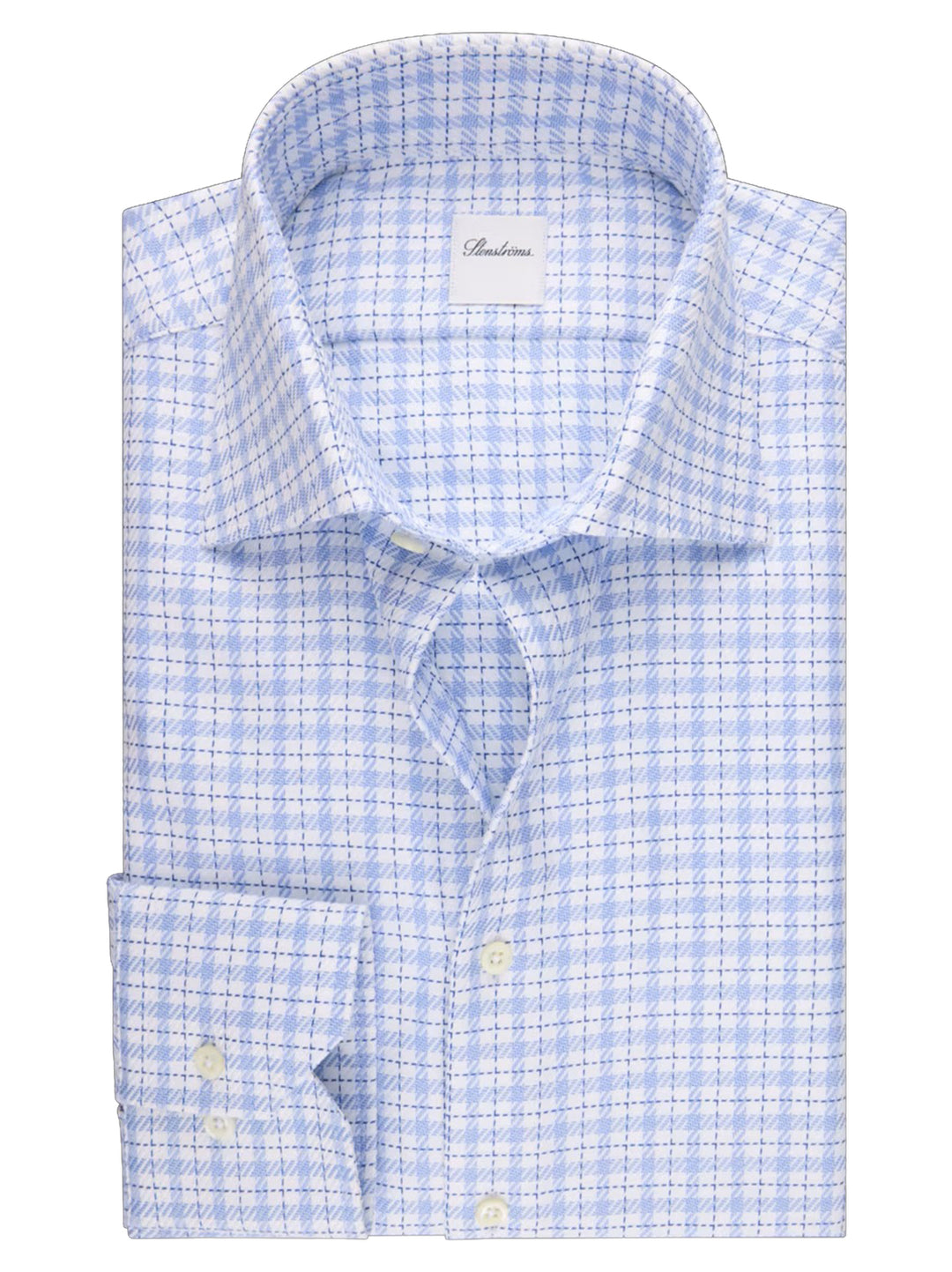 Stenströms Regular Fit Ruit Overhemd – Blauw-100% katoen-HEREN SHIRTS-Blauw
