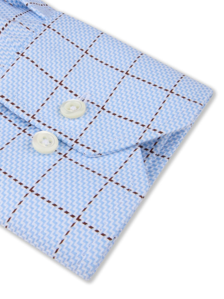 Stenströms Regular Fit Ruit Overhemd – Blauw-100% katoen-HEREN SHIRTS-Blauw